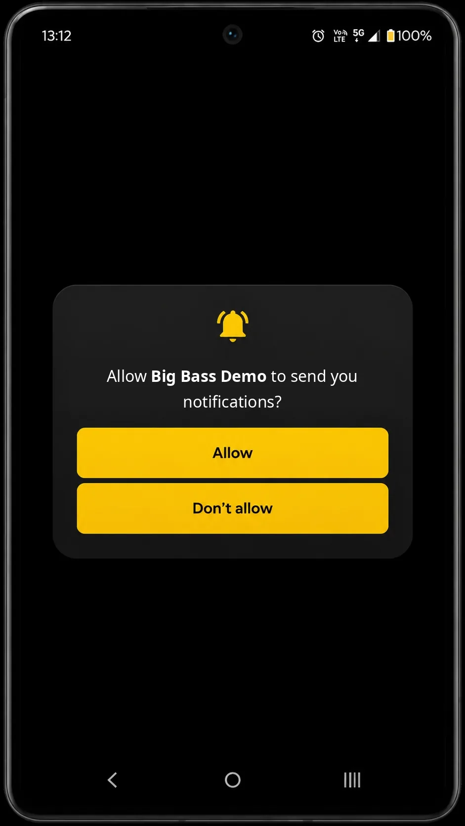 Installation, Benachrichtigungen und Öffnen von Big Bass Demo (Illustration)